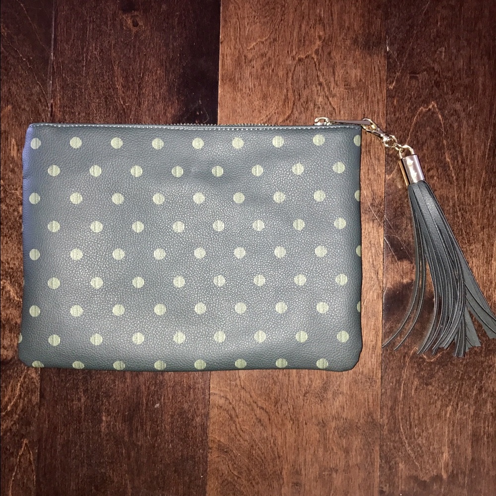 Brand new Leather polka dot clutch