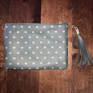 Brand new Leather polka dot clutch