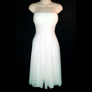 Calvin Klein White Goddess Strapless Party Dress 6
