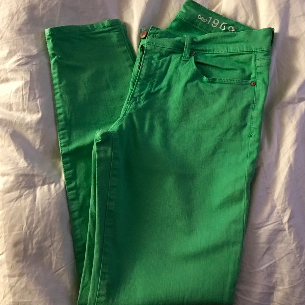 GAP green skinny jean
