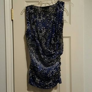 INC blue and black v-neck tank top