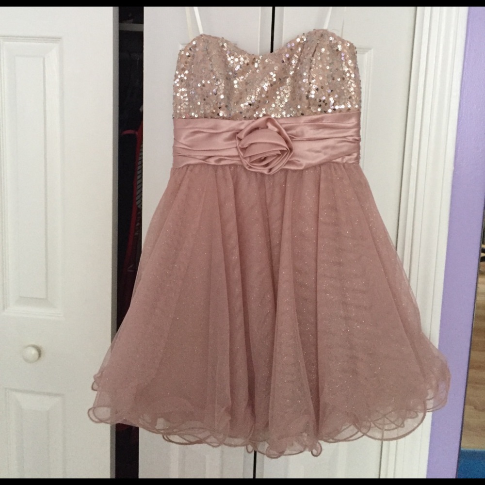 Pink prom dress.