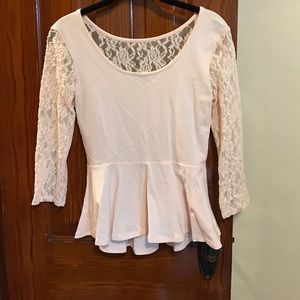 Pale pink peplum