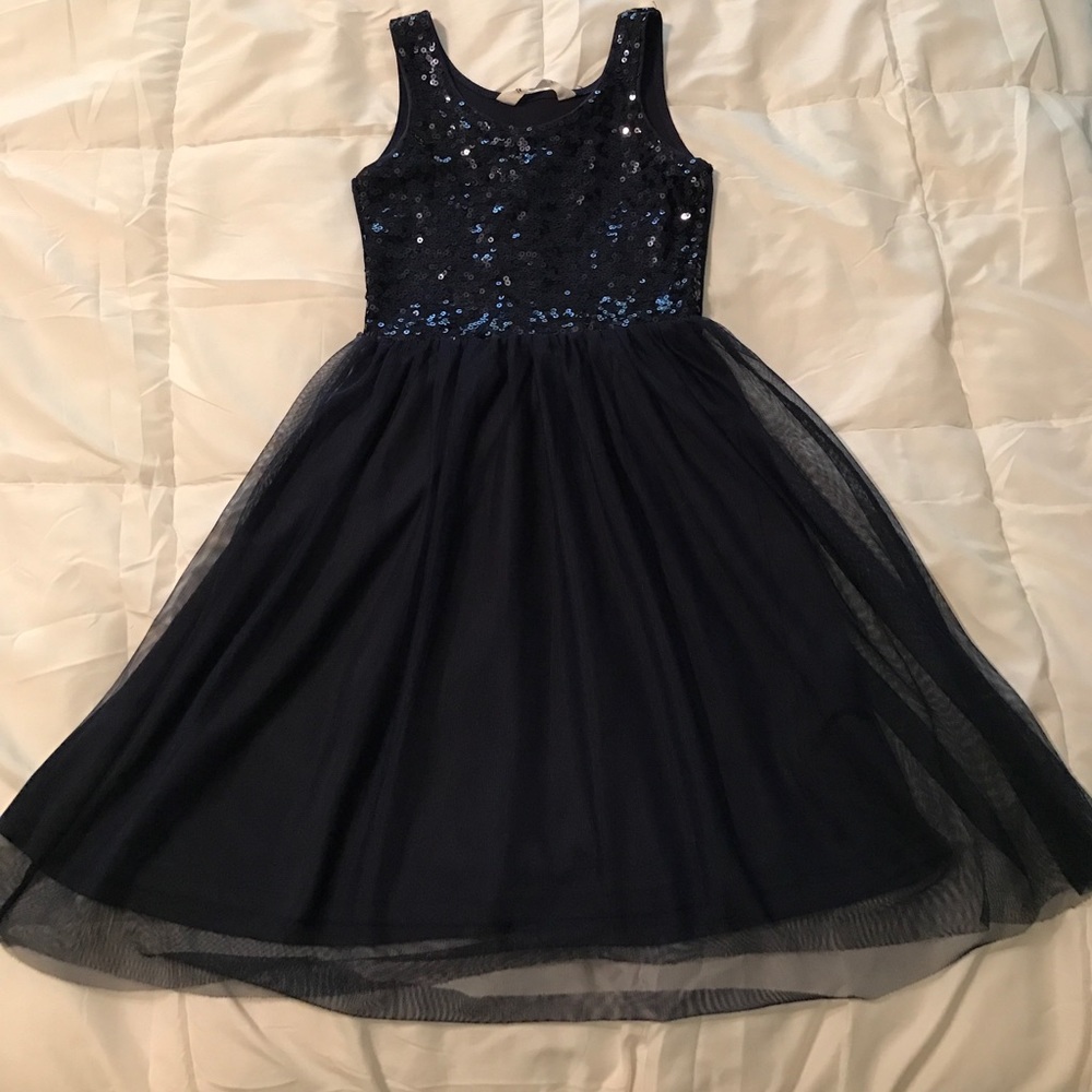 Girls beautiful Navy Blue sequence top dress