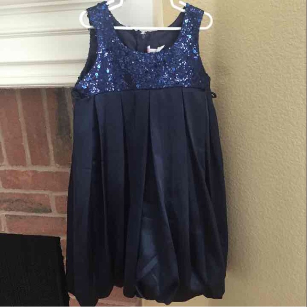 Kids Dream Sleeveless SZ 7-8 Blue Sequin Dress