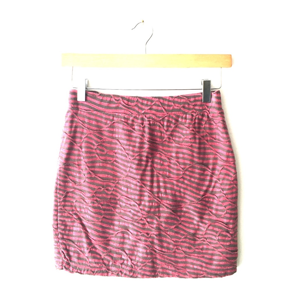 Free People Striped & Textured Bodycon Skirt