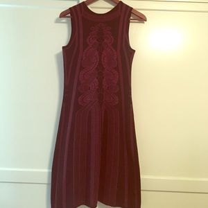 Max Studio dress black with burgundy print design