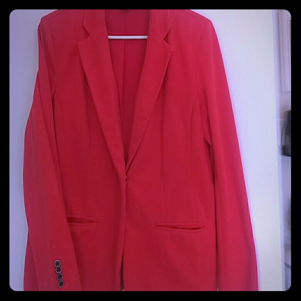 Coral blazer button like new!