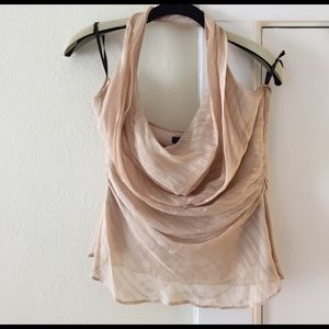Cowl neck halter top blouse