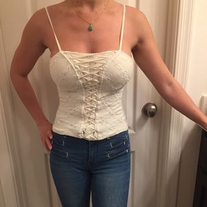 Adorable lace corset spaghetti strap top