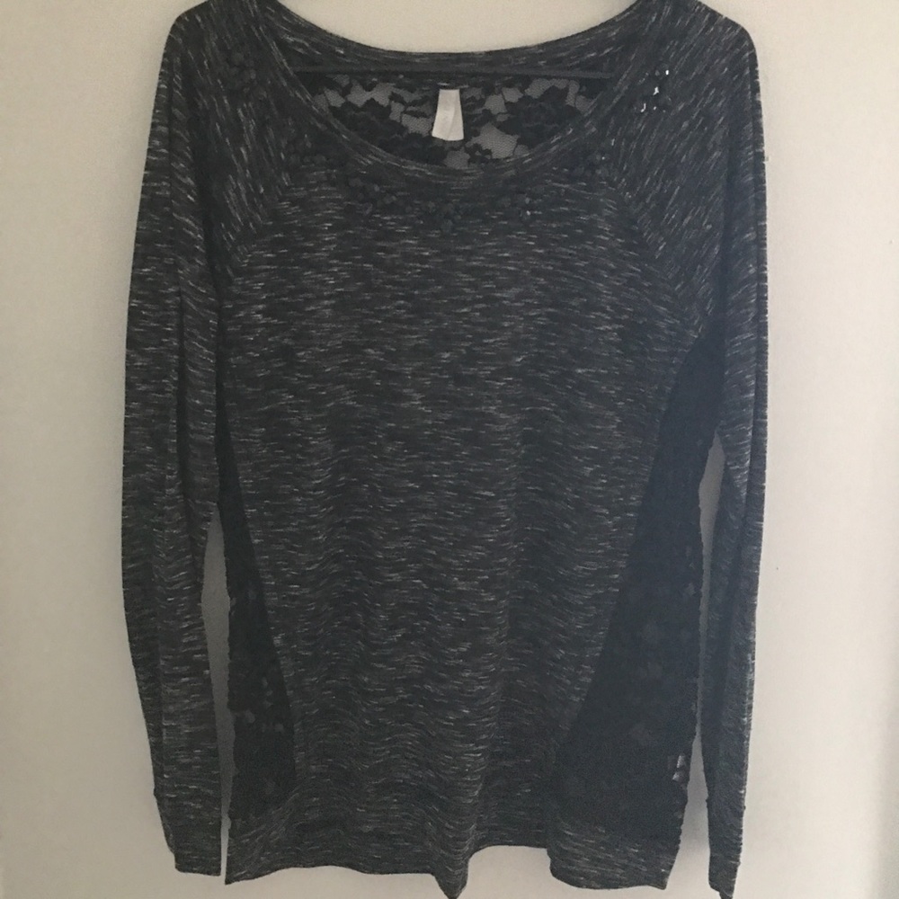 Lace detail long sleeved shirt