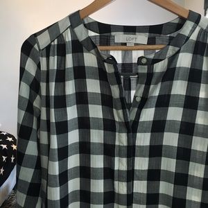LOFT Gingham Blouse