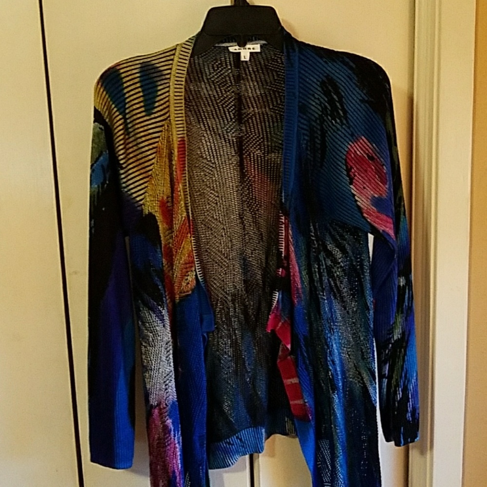 Shark-Bite open front cardigan.