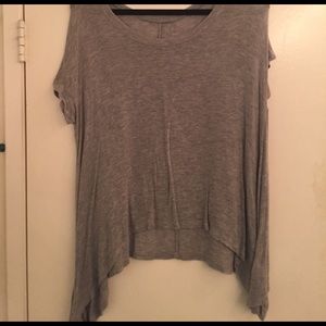 Grey asymmetrical bottom shirt