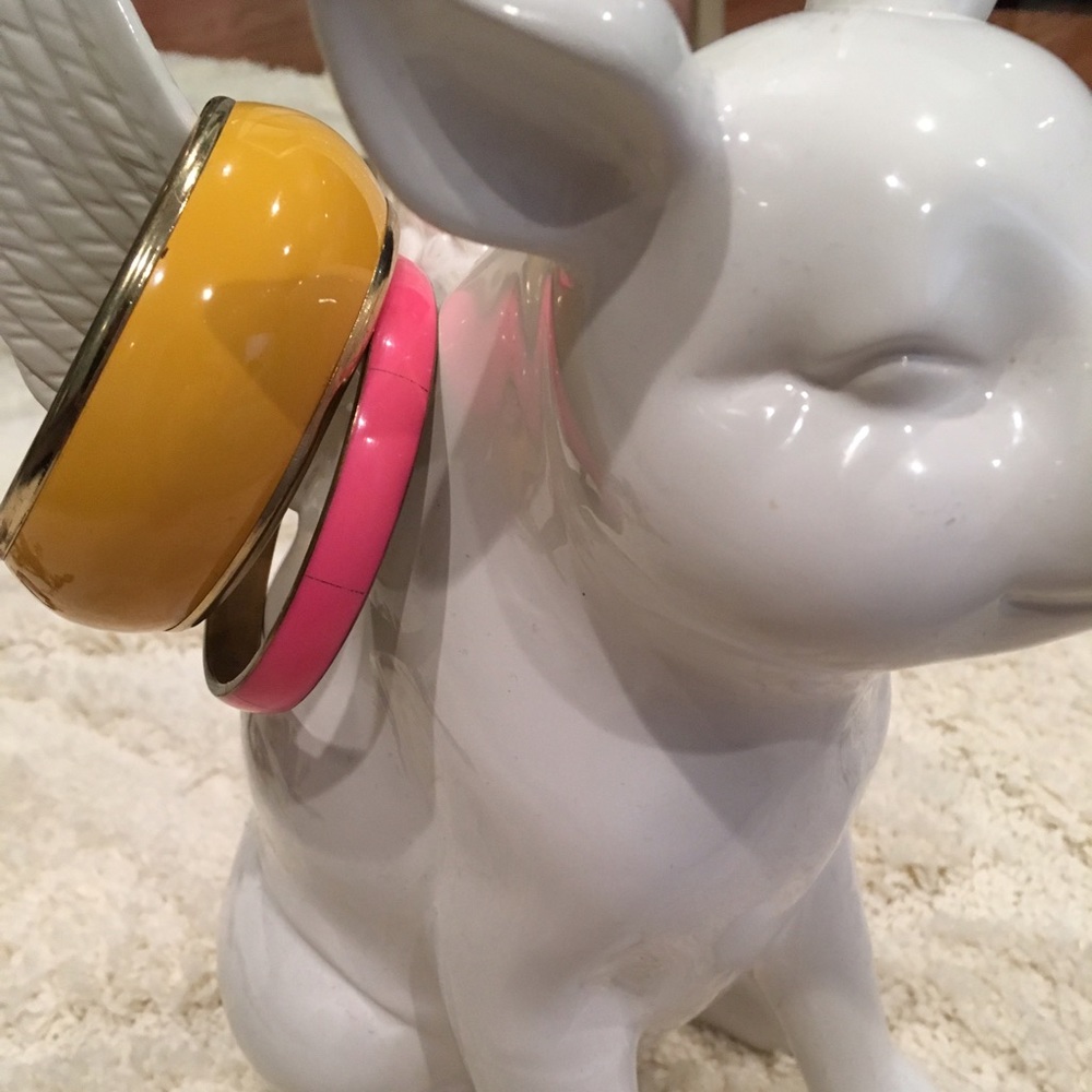 Pink and yellow bracelet set