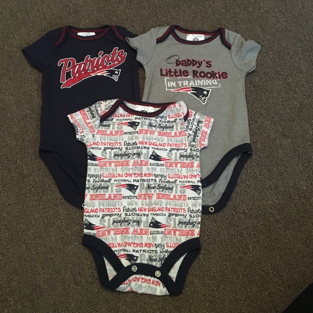 Set of 3 Patriots NFL Team Apparel Onsies