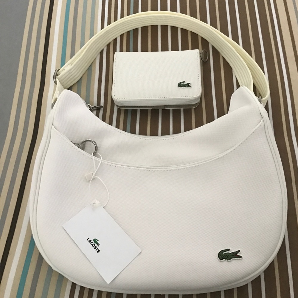 Lacoste White Long Handle bag and matching wallet.