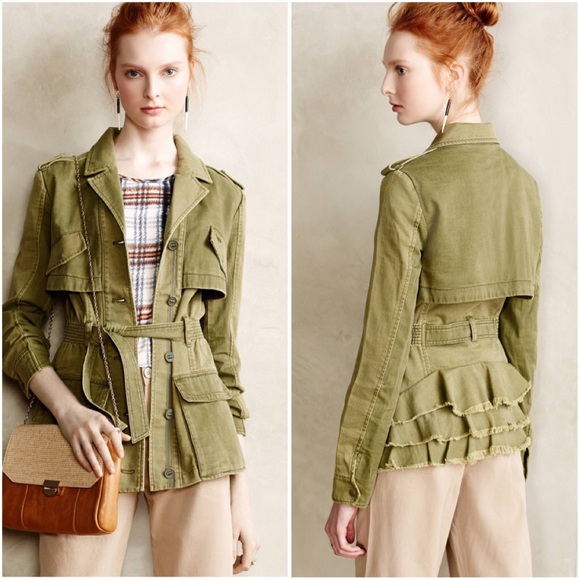 Anthropologie Jackets & Blazers - Anthropologie Hei Hei Ruffleback Fatigue Jacket
