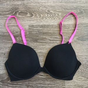 Victoria Secret cotton black push-up bra, size 36C