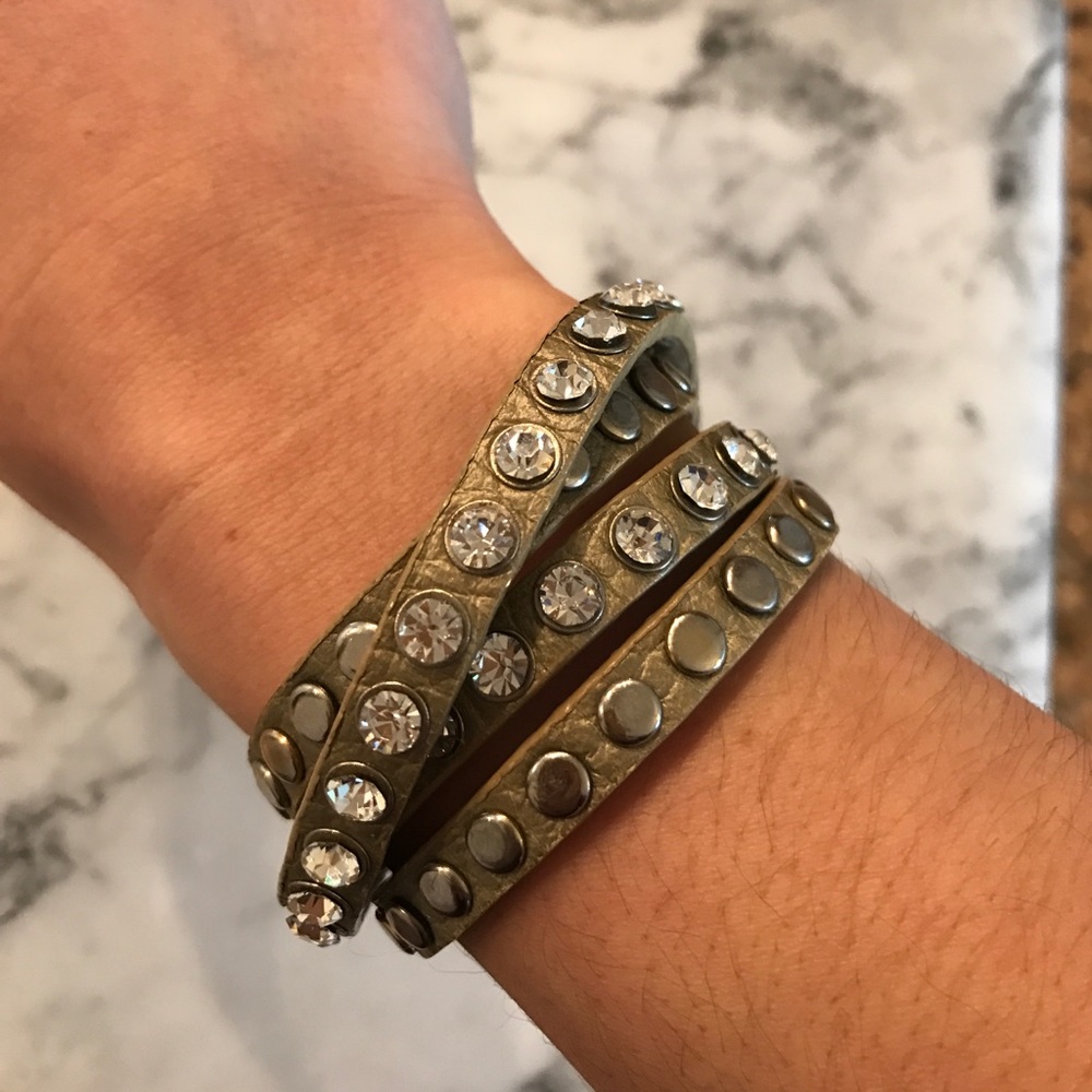 Gold and silver wrap rhinestone bracelet