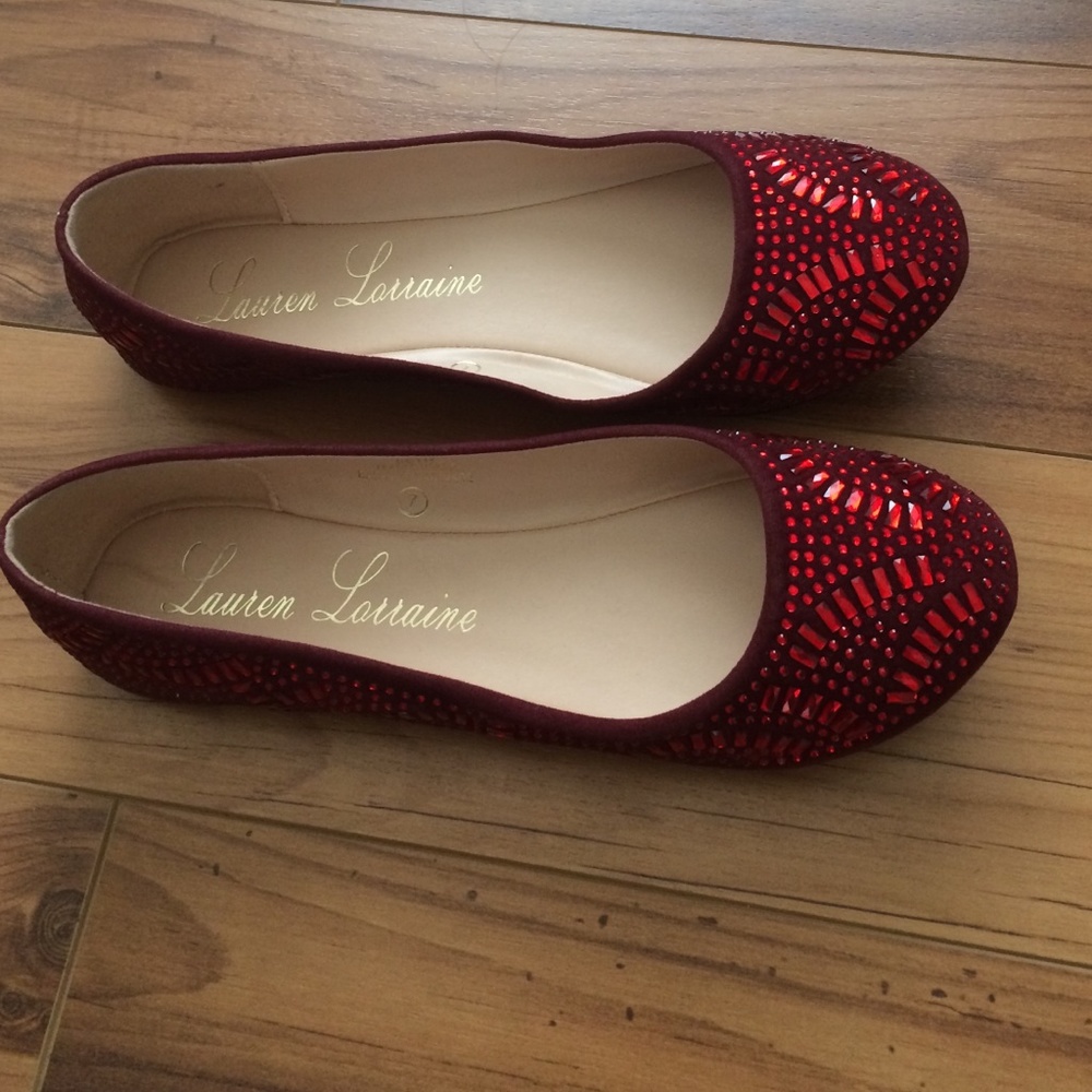 Lauren Lorraine Beth Women's Flats - Size 7 in red