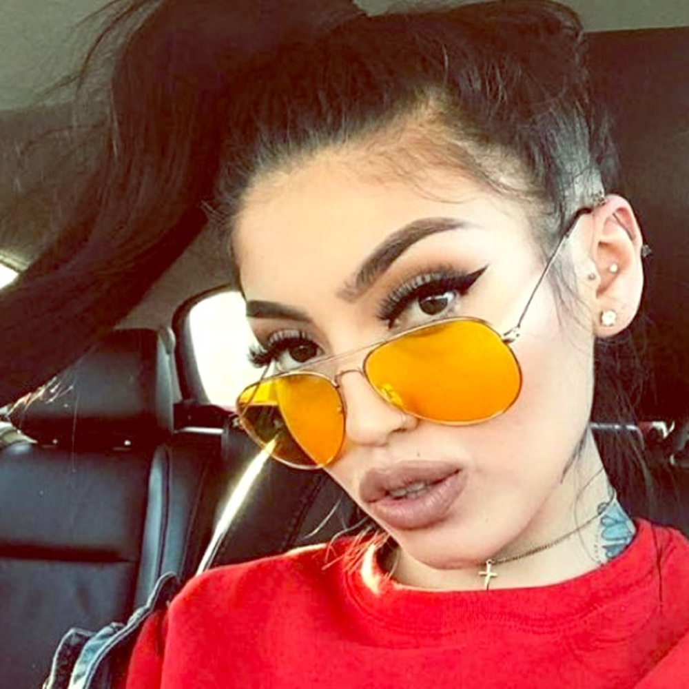 Orange See Trough Vintage Aviators