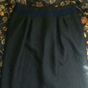 Vera Wang Midnight Blue Quilted Floral Skirt