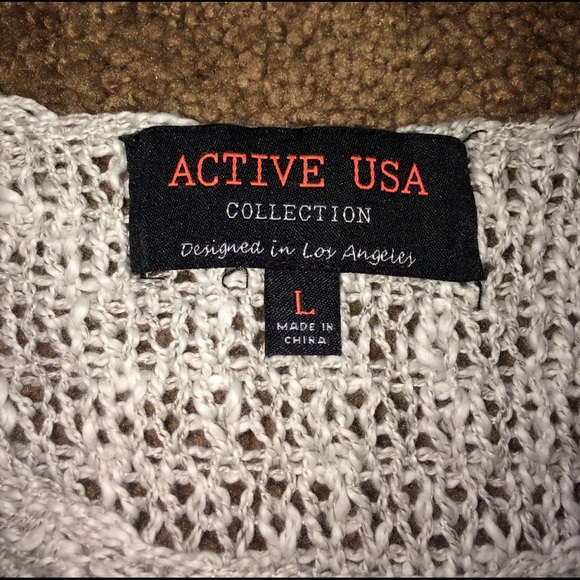 NWT, soft open weave gray sweater w/ lace trim. - Picture 2 of 4