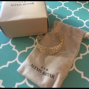 Alexis Bittar Gold lace crystal studded bracelet