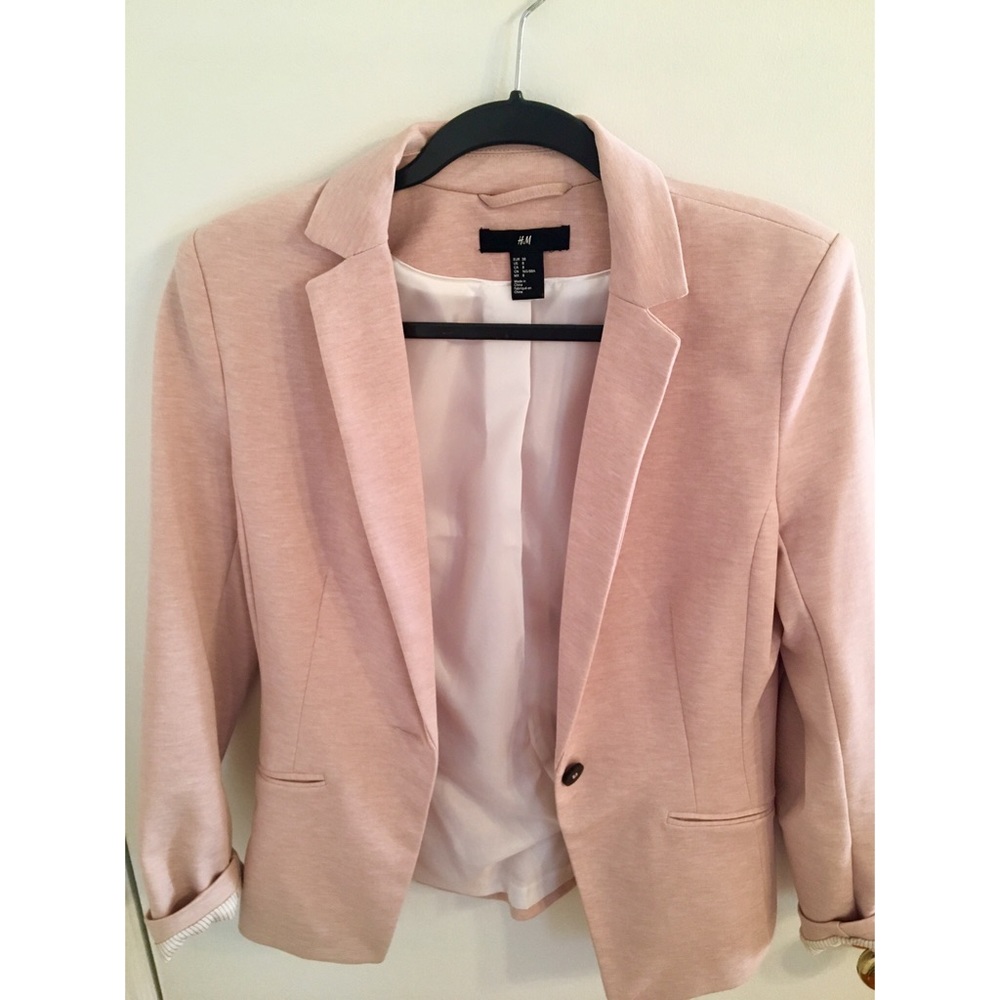H&M Light Pink Women's Fitted Blazer