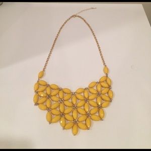Yellow floral statement necklace