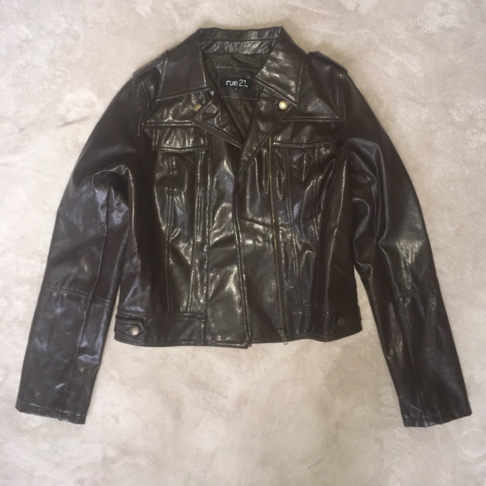 Brown leather jacket