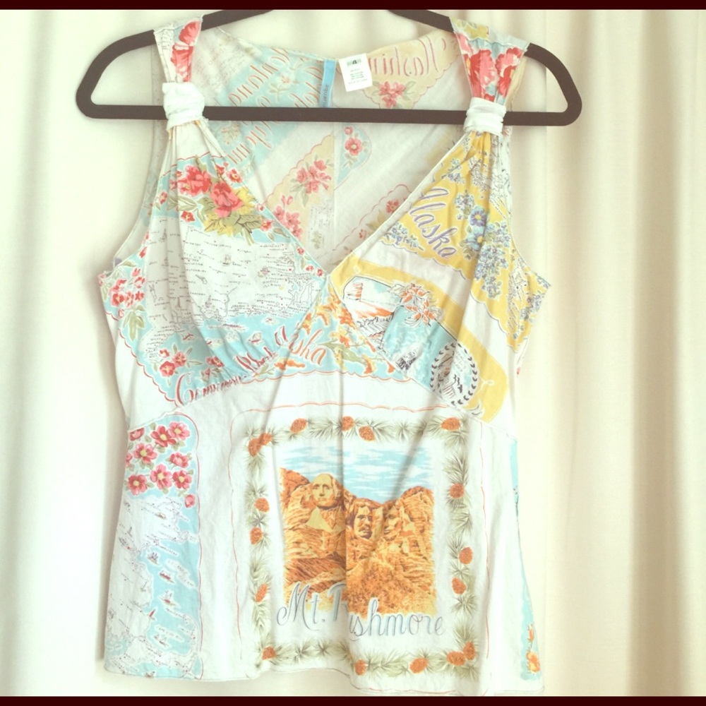 "Anthropologie" Vintage printed cotton top