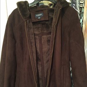 Brown Suede Sonoma Zippered Jacket, Women's Small