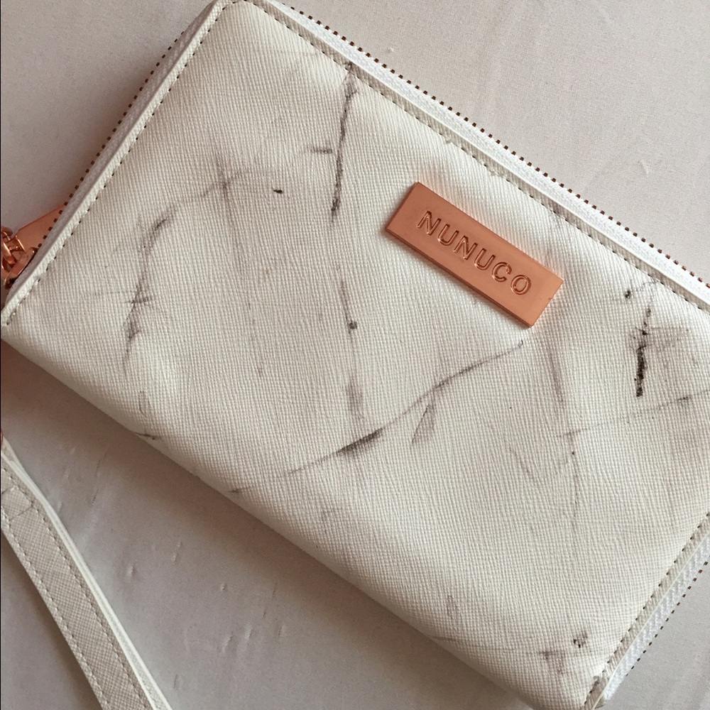 NUNUCO Marbled Wallet with Rose Gold  hardware