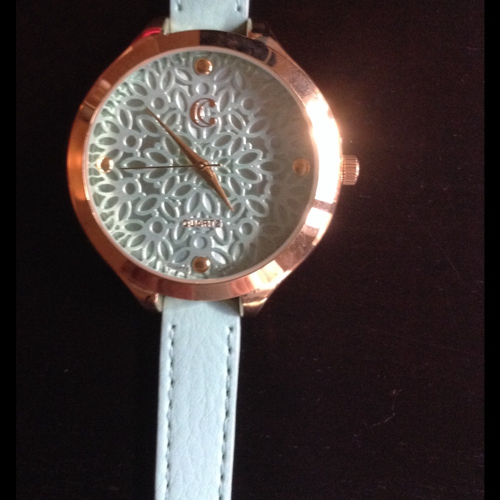 Mint green large face watch