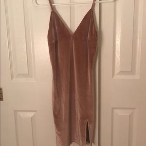 Blush velvet cami dress