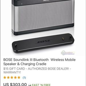 Bose sounlink lll bluetooth wireless mobilespeaker