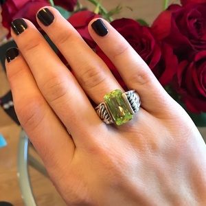 David yurman ring, copy. Silver with green stone