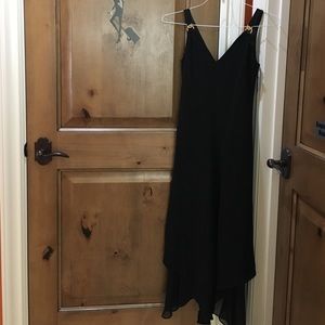 Black v-neck dress