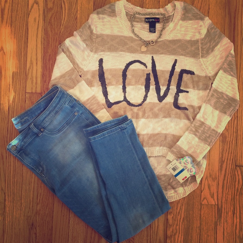 NWT "Love" Sweater.