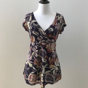Dark purple floral top