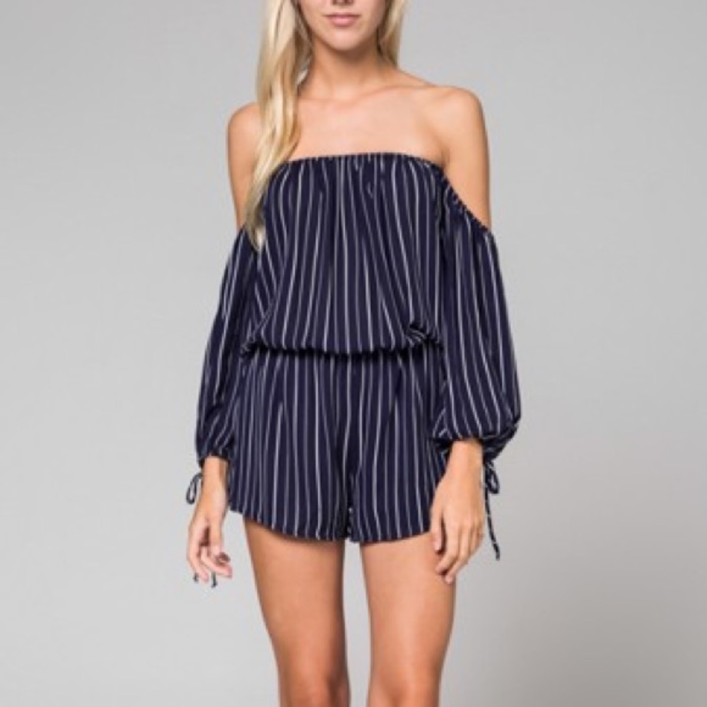 off the shoulder // romper - Picture 3 of 5