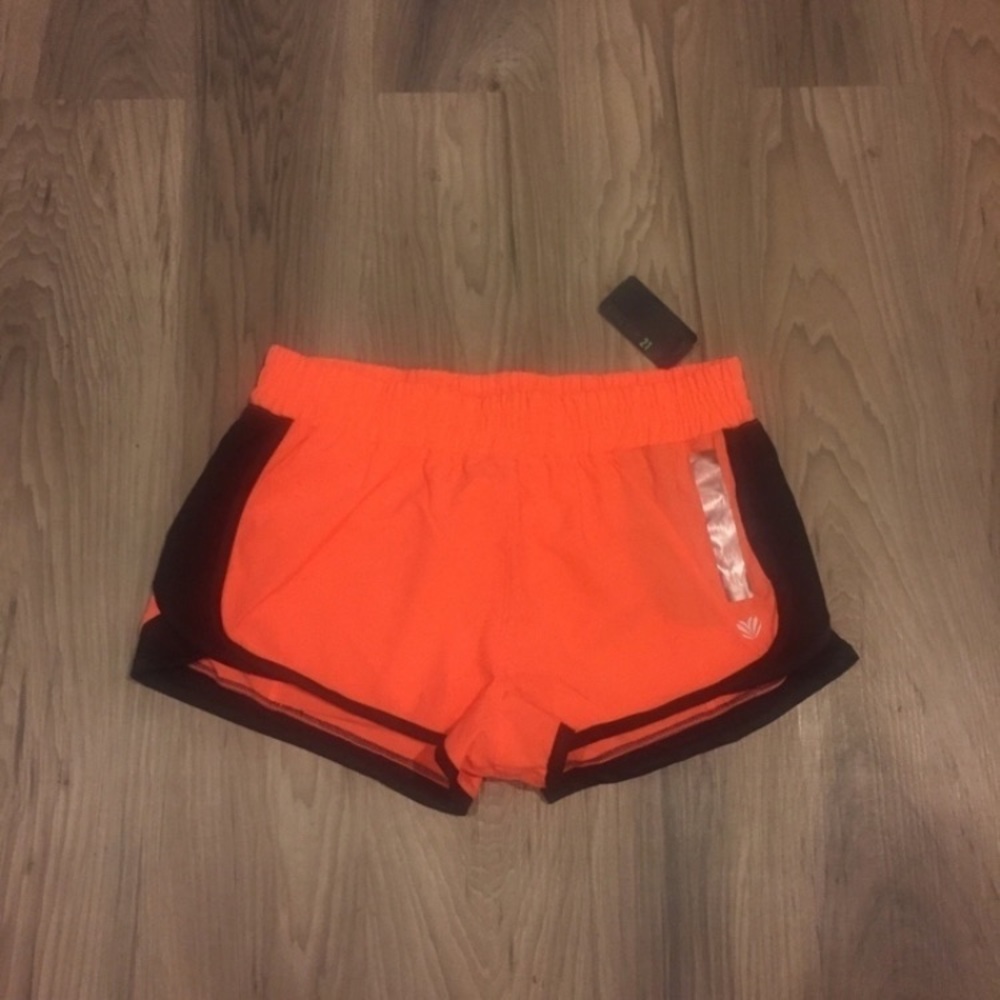 Neon Athletic Shorts with Mesh Trim