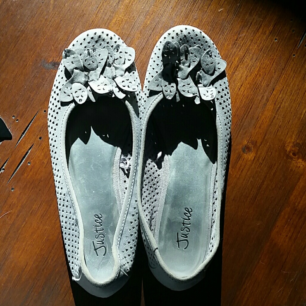 JUSTICE,  grey flats, Size 8