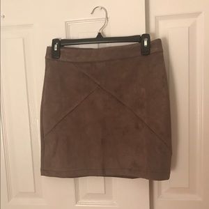 Brown zipper back mini skirt