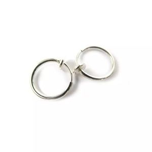 Faux Silver Ring Hoop Ear, Lip, Nose, Eyebrow Ring