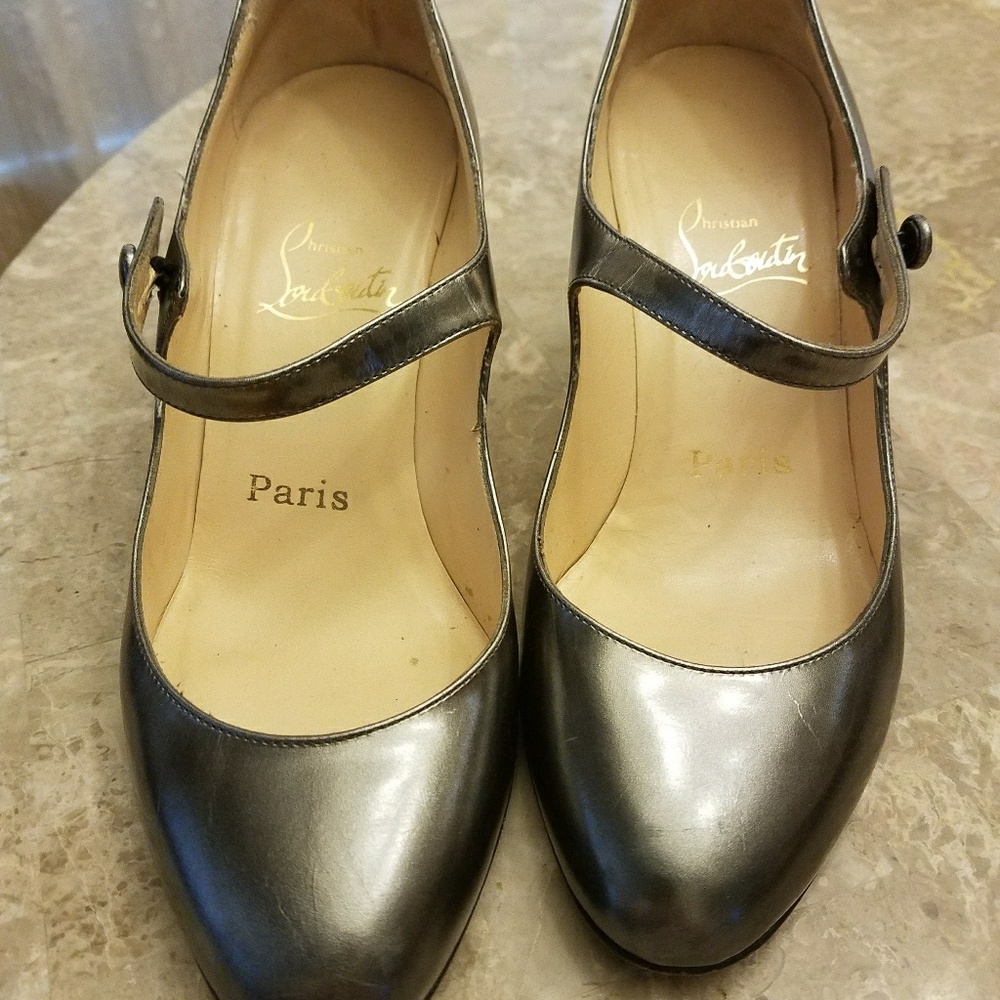 Christian Louboutin Pewter Maryjanes