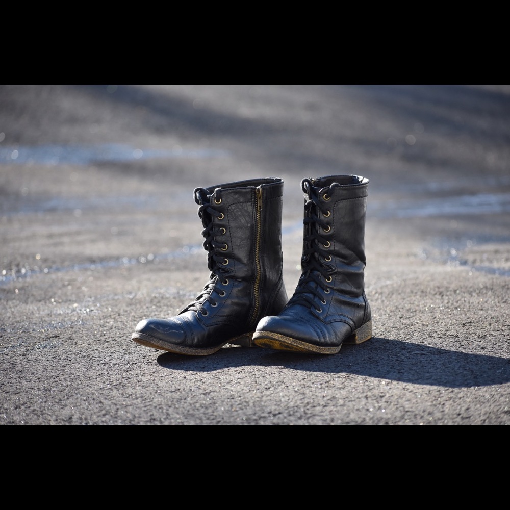 Black Combat Boots by Madden Girl