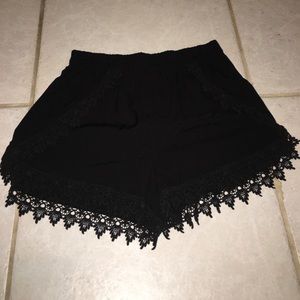 Lush Shorts with Lace Trimming